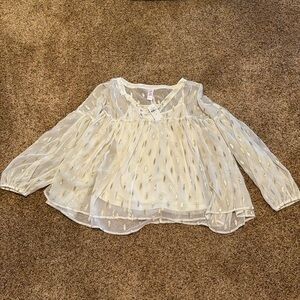 Justice Girls White and Gold Blouse